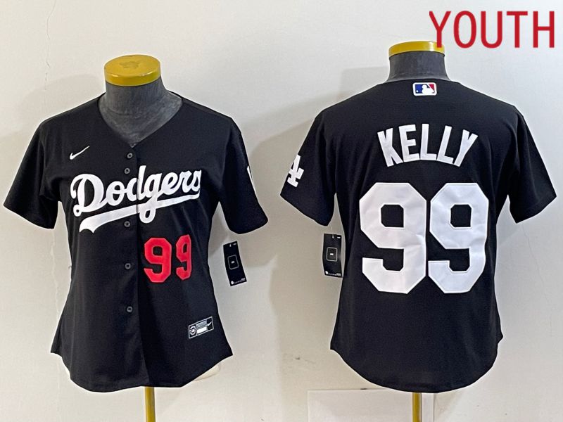 Youth Los Angeles Dodgers 99 Kelly Black 2024 Nike Game MLB Jersey style 3